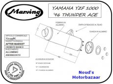 Y/2159/BC Marving uitlaatdemper YZF1000 Thunderace 1996-2003